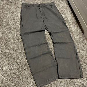 Vintage Genuine Dickies Gray Faded Canvas Carpenter Pants 34 x 30 Skater Workers